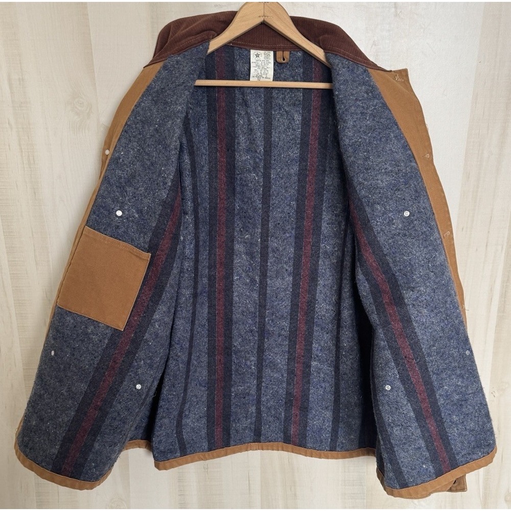 VTG Carhartt 6BLC Blanket Lined Canvas Duck Jacket Men's 52 Brown Made In USA - Picture 4 of 11